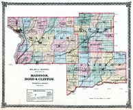 Madison, Bond and Clinton Counties Map, Illinois State Atlas 1875
